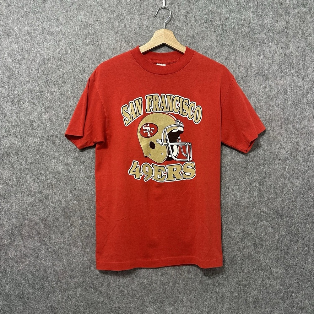 Vintage 80s San Francisco 49ers T-Shirt Trench USA Single Stitch Red Men's L